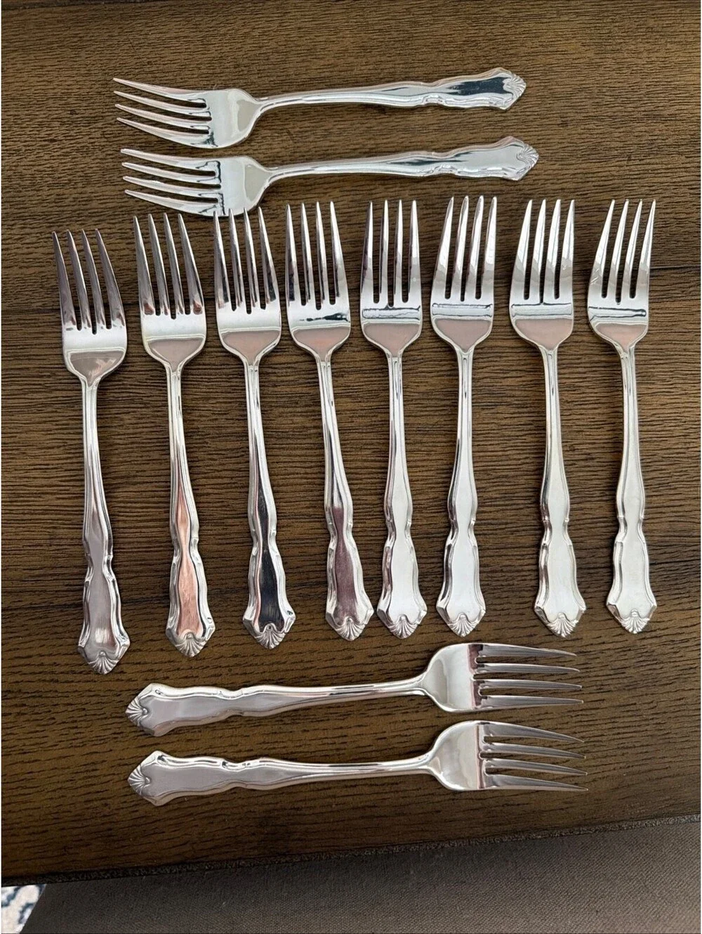 Wallace Deep Silver Centennial Silverplate Salad Forks - Set of 12